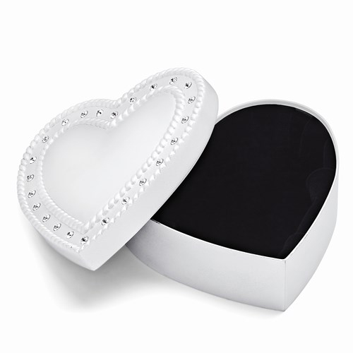 Silver Dreams Crystal Heart Engravable Jewelry Box - BeadifulBABY