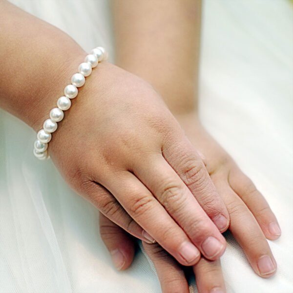 Classic Beauty Pearl Christening Bracelet - BeadifulBABY
