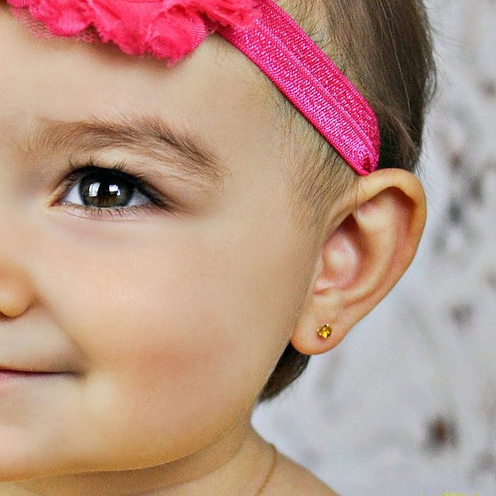 Infant Diamond Earrings (Baby/Kids) - Screwback - BeadifulBABY