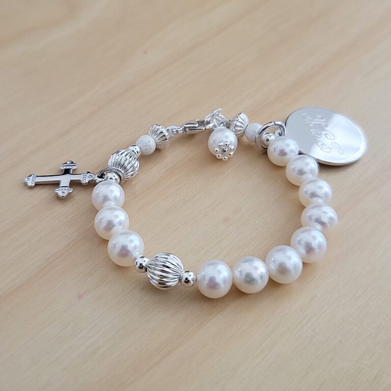 Pearl Baptism Bracelet by GrowWithMe® BeadifulBABY