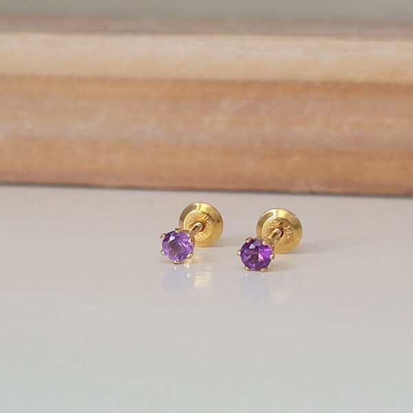children's February birthstone earrings
