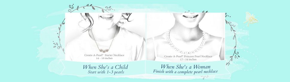 Start a family tradition with a Create-A-Pearl Starter Necklace. Add a pearl or three to five pearls to her necklace each year and before long she will have a full pearl necklace.