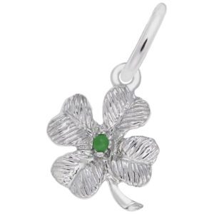 Four Leaf Clover with Bead Accent Charm - BeadifulBABY