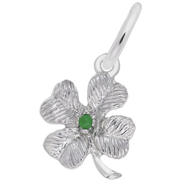 Four Leaf Clover with Bead Accent Charm - BeadifulBABY