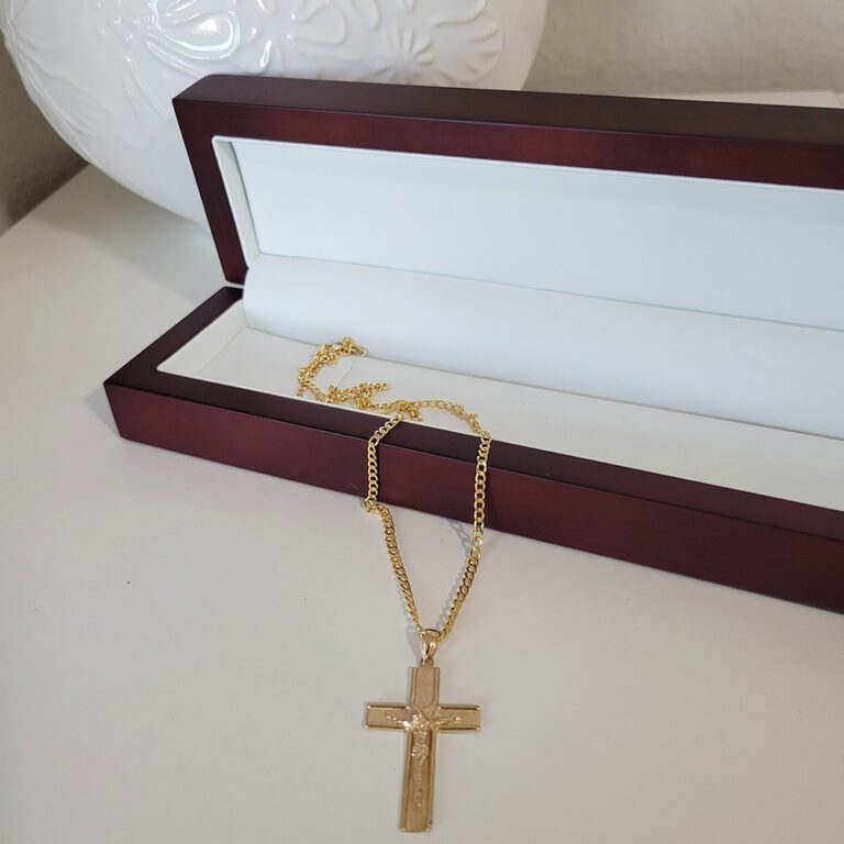 Gold Cross Necklace BeadifulBABY