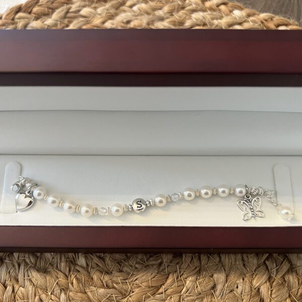 childrens initial bracelet with charms
