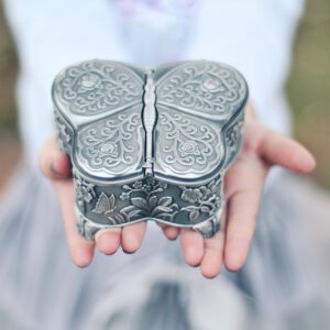 Ashley Butterfly Pewter Jewelry Box - BeadifulBABY