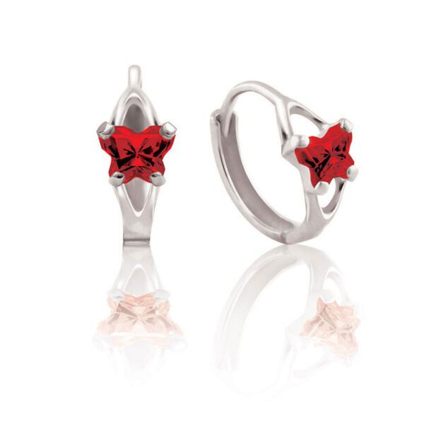 cherry silver huggie hoop earrings