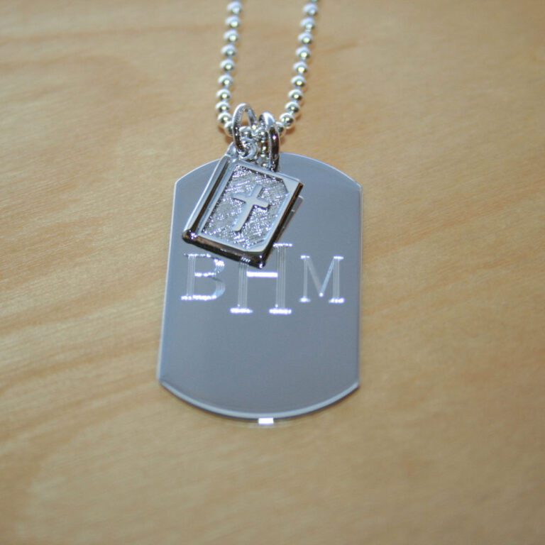 Dog Tag Necklace FREE Engraving on the Front and Back! BeadifulBABY