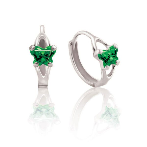 evergreen silver huggie hoop earrings