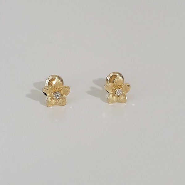 gold flower earrings for kids