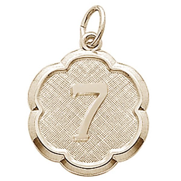 gold number 7 charm