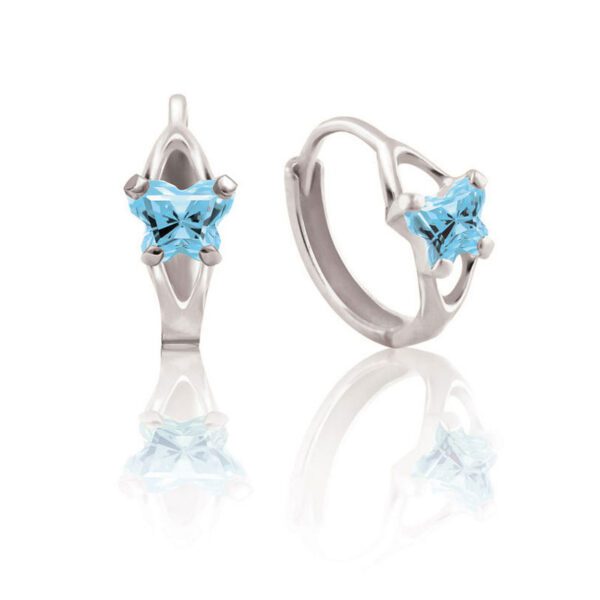 ocean silver huggie hoop earrings
