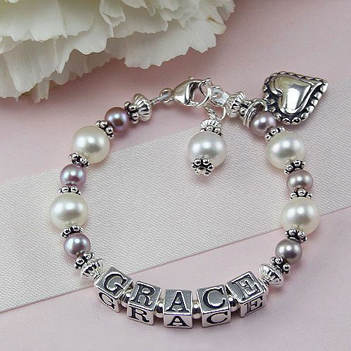 pearl name bracelet