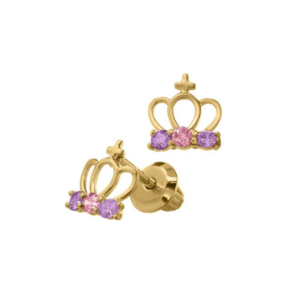 princess crown earrings side view