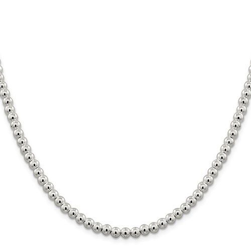 silver beads necklace from italy
