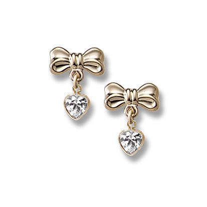 crystal heart dangle earrings