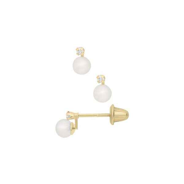 pearl and diamond earrings white side view