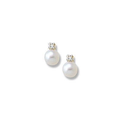 pearl and diamond earrings white