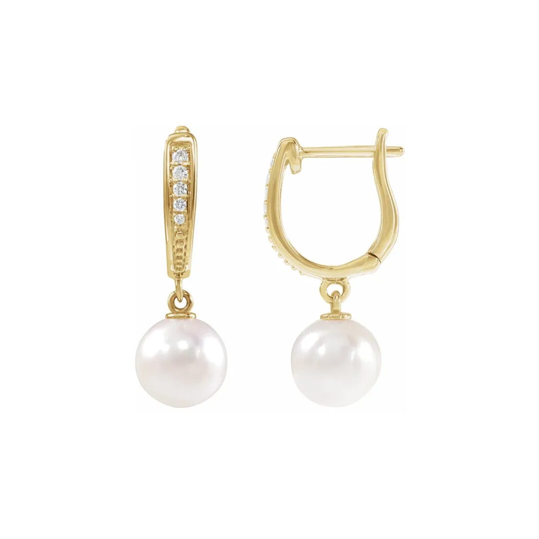 pearl dangle earrings gold