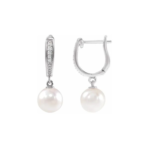 pearl dangle earrings white gold