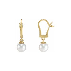 pearl leverback earrings