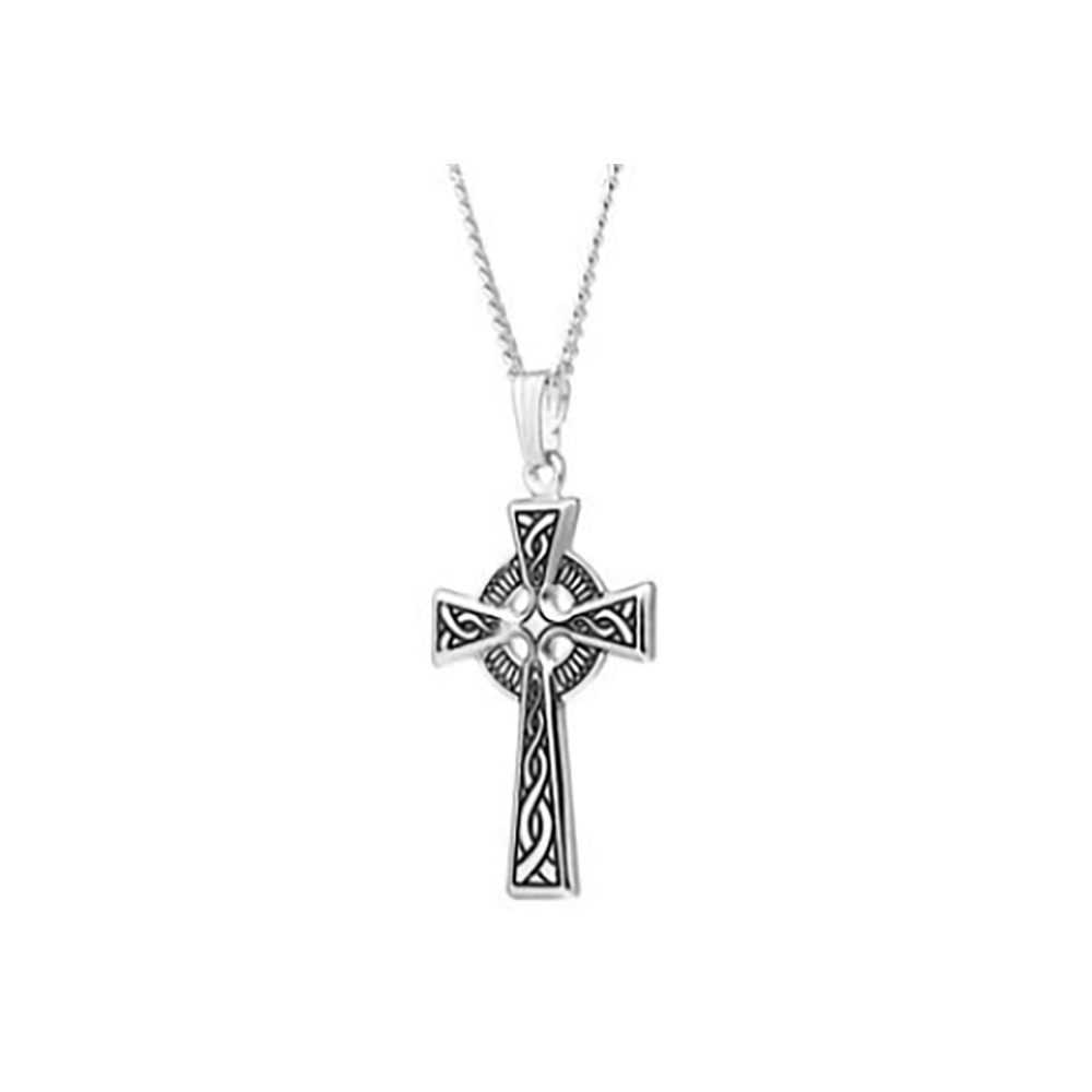 silver Celtic cross necklace