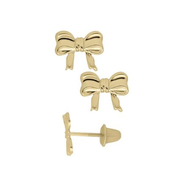 gold bow earrings kids