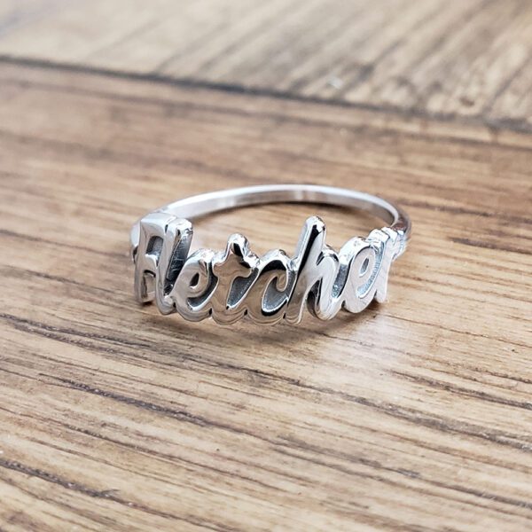 sterling name ring