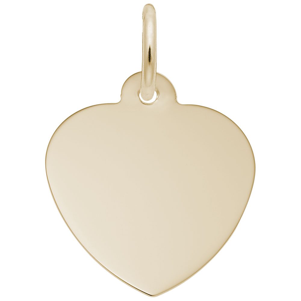 Petite classic heart charm in 14K yellow gold