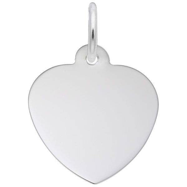 Petite classic heart charm in 14K white gold