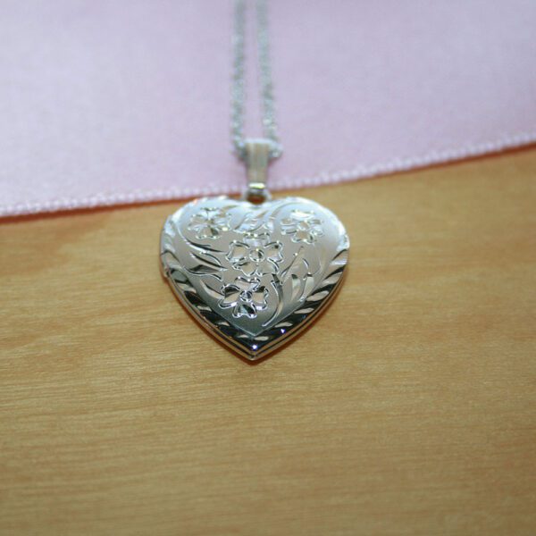 floral heart locket