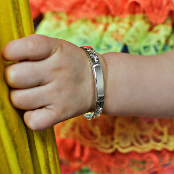 personalized silver baby toddler bangle bracelet for girls