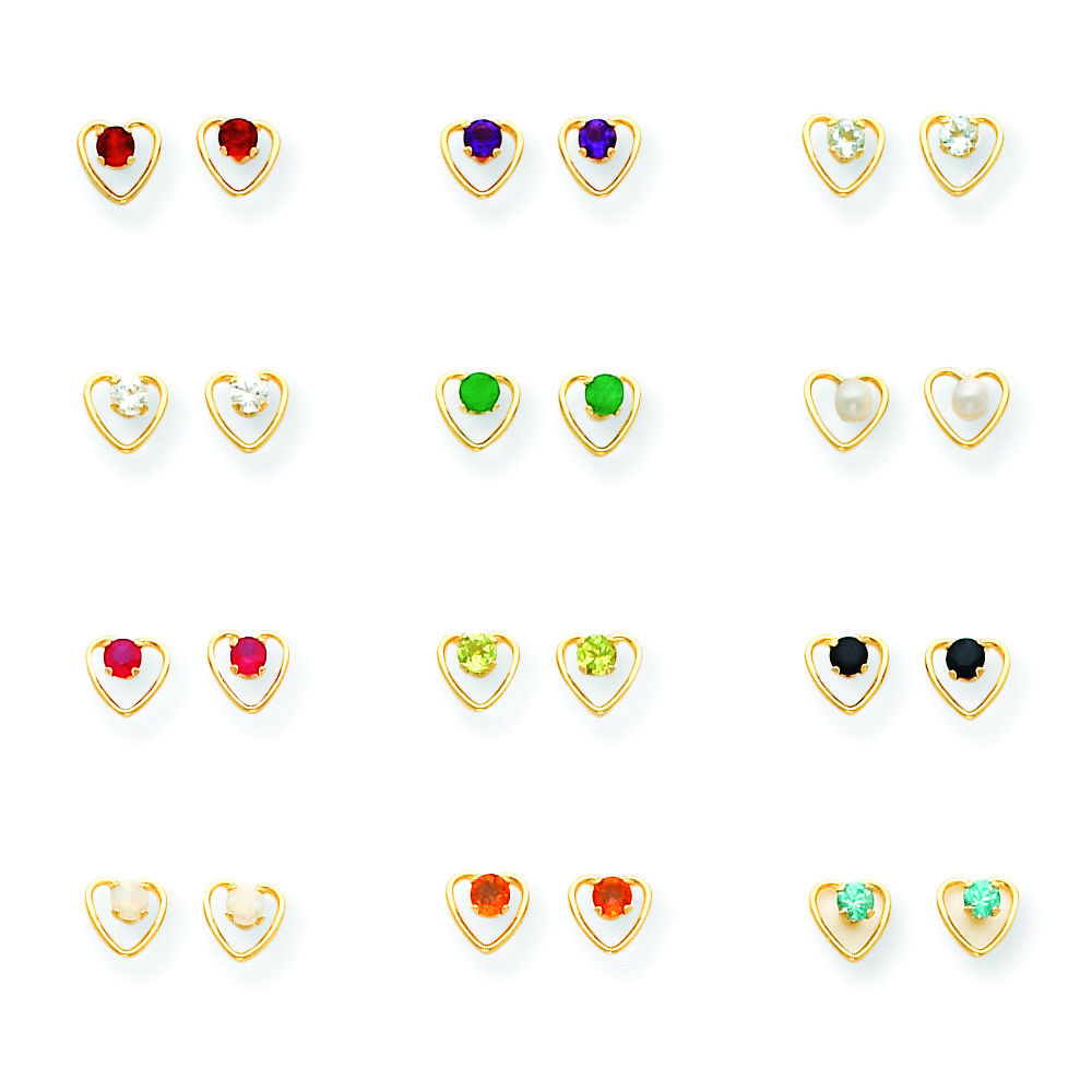gold heart diamond earrings