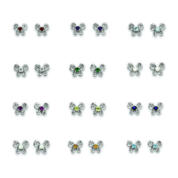 silver butterfly earrings for kids and teens