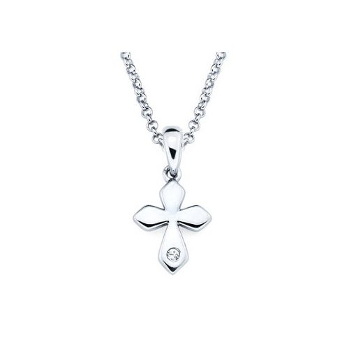 diamond cross necklace in sterling silver