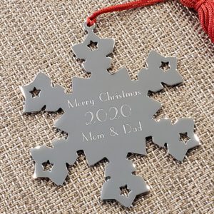 Snowflake personalized Christmas ornament