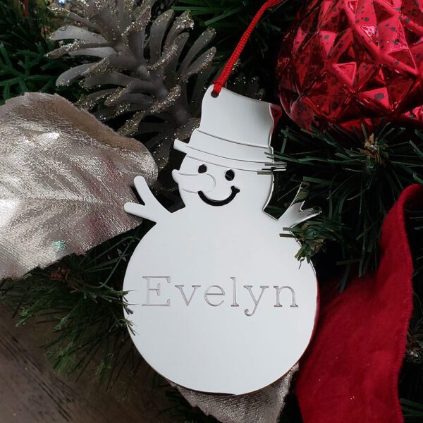 Snowman personalized Christmas ornament