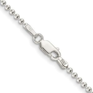 Sterling silver beaded ball chains 2.0 mm
