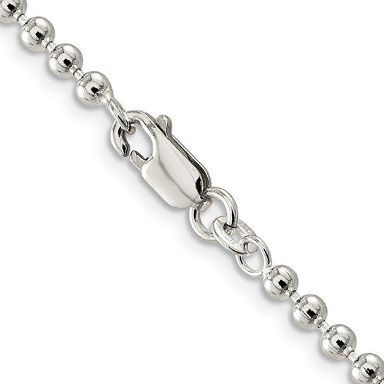 Sterling silver beaded ball chains 3.0 mm
