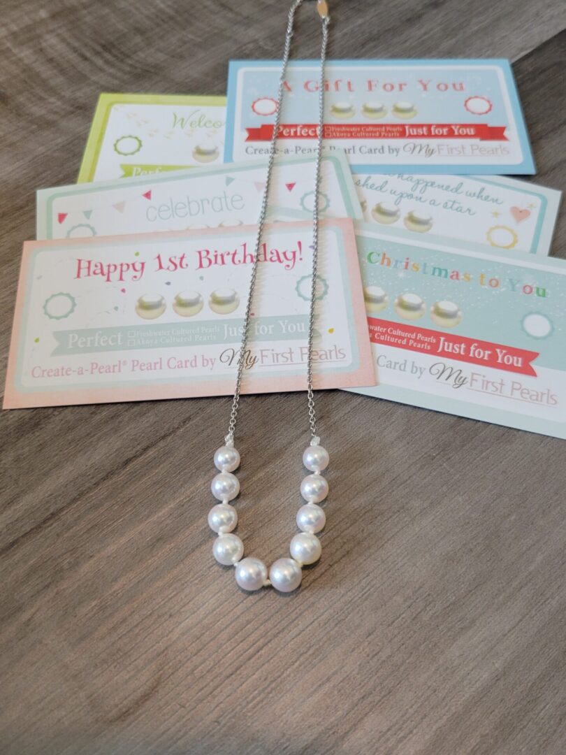 Create-A-Pearl pearl cards with loose pearls.