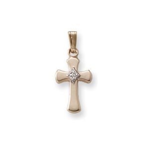 Favorite cross necklace for communion in gold.