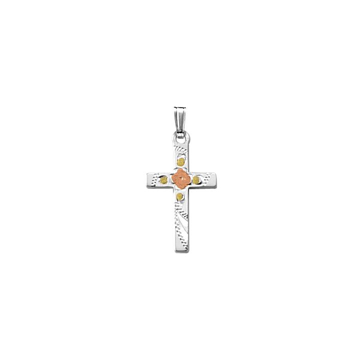 Floral communion cross necklace