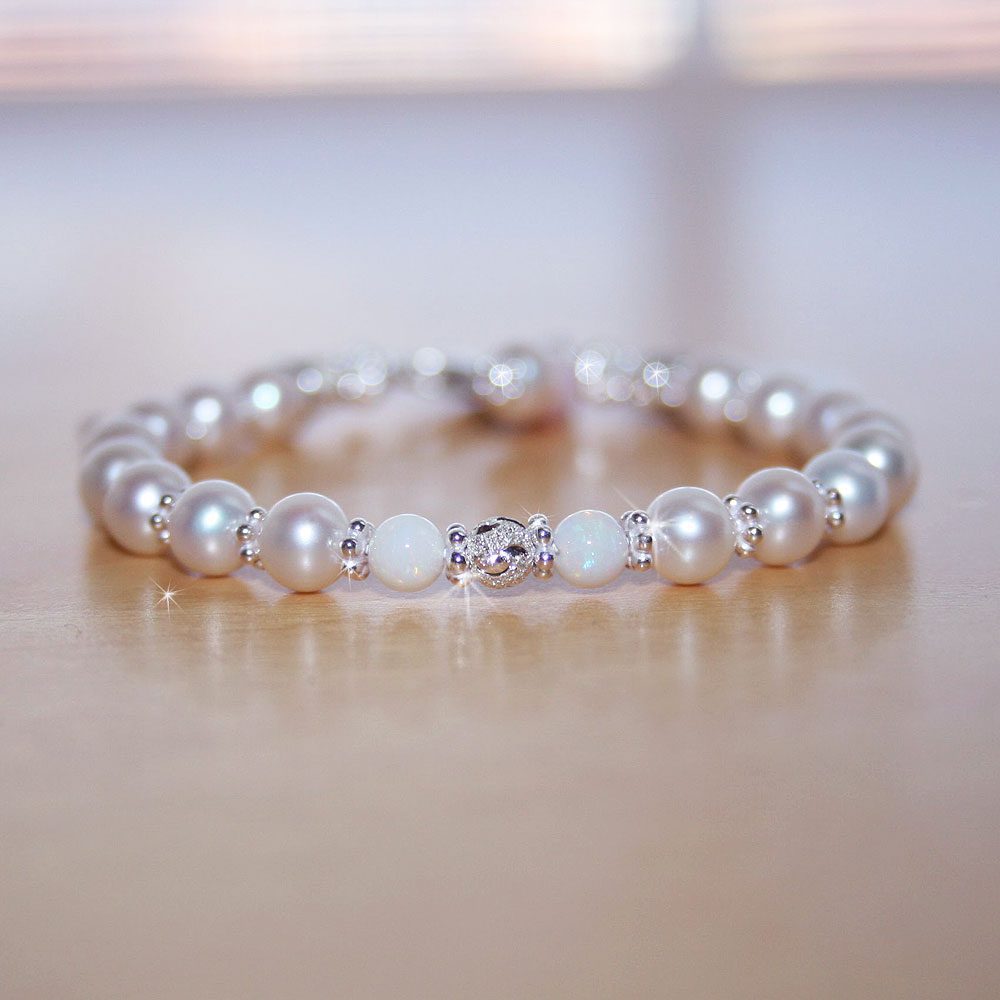 Grow-With-Me bracelet in Australian natural white opal.