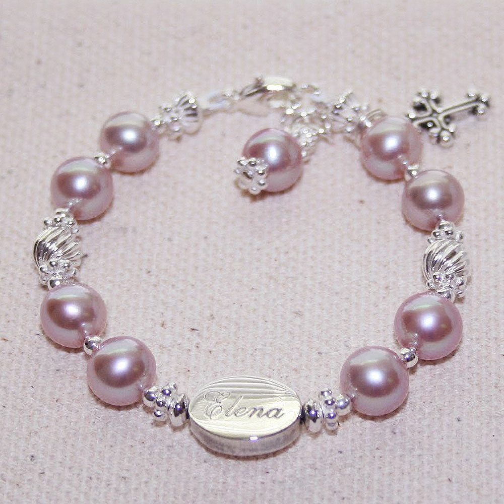 Grow-With-Me bracelet in pink cultured pearls.