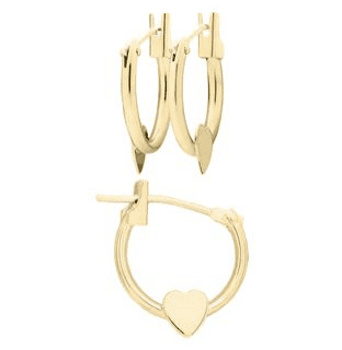 Heart hoop earrings for girls.
