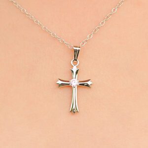 Pink sapphire cross necklace.