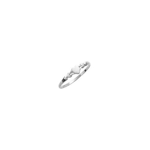Heart baby ring in white gold.