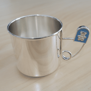 Sterling silver baby cup for boys.