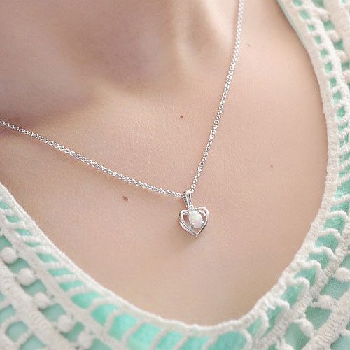 Birthstone heart necklaces